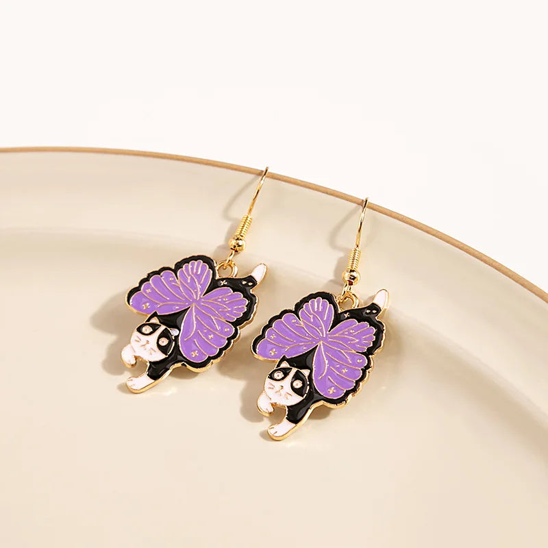 1 Pair Cute Kitten Drop Hook Earrings